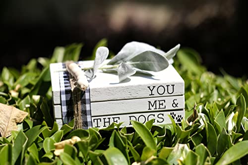 Lavender Inspired - You Me and the Dogs Dog Sign, 3 Stacked Books - color: You, Me and the Dogs