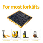 Spill Containment Platform with Drain, 51x51x6in, Anti-Slip Plastic, Leakproof Detachable, 4 Drum Capacity, Yellow for Industrial Use - size: 51x51x6in