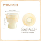 Marble Candle Holder, Empty Tealight Candle Decor Holders, Amber White - color: Amber White