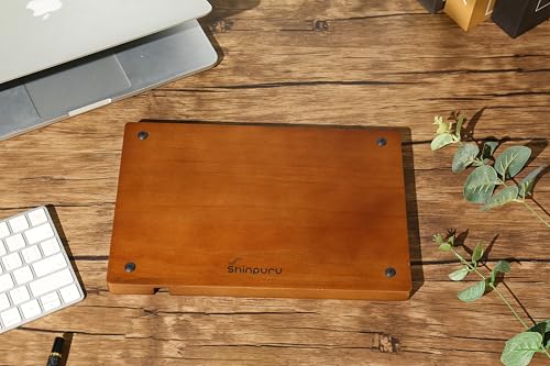 Shinpuru Wooden Valet Tray for Men, Nightstand Organizer with Leather Inlay, EDC Essentials Catchall Tray for Keys, Phone, Wallet, Watch, Earbuds - Bedside Desk Entryway Tray (Wood-Phone) - color: Brown-Ph