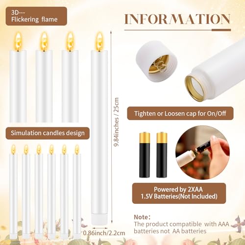 FillTouch 30 Pcs Gold Candlestick Holders with Flameless LED Candles Bulk Includes 15 Metal Candle Holders and 15 Battery Operated Taper Candles for Wedding Valentines Table Centerpieces Home Decor - color: Gold Holders, White Candles