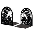 Peacoblue Metal Bookends for Shelves, Modern Decorative Heavy Duty Study Book Support Stoppers for Office, Desk, Shelf, Room 5.3"x4.3"x6.3" Cast Iron Simple Tall Bookends, 1 Pair (Virgo Constellation) - style: Virgo Constellation