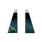 Solid Black Marble Bookends - Set of 2 Heavy-Duty Luxury Bookends for Modern Shelves