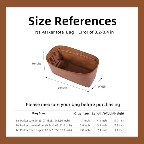 DGAZ Lightweight Purse Organizer Insert for The Row Ns Parker Tote S/M/L, Silk DupontPaper Inner Bag for Luxury Bag (Small, Gold) - color: Gold, size: Small