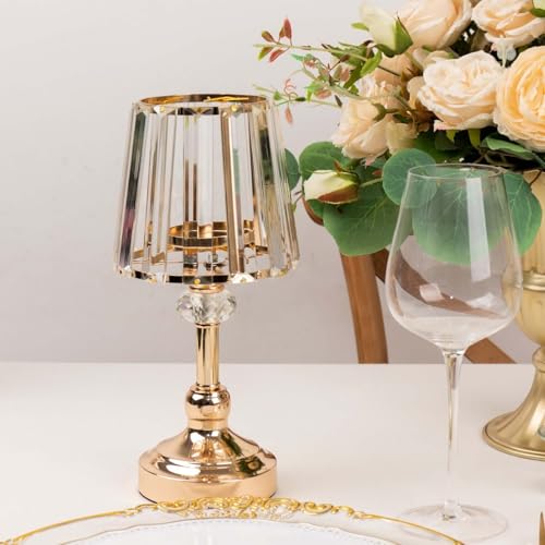 Efavormart 2-Pack 11" Gold Candle Lamp Centerpiece, Minimalist Nordic Glass Votive Holder Set for Wedding Tables & Home Décor - color: Classic Empire | Gold, size: 11"