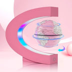 Flagest Magnetic Levitation Floating Globes with LED Lights, C Frame Floating Globe Lamp, Cool tech Gadgets for Home Office Desk Accessories, Gifts for Women, Ladies, Girls, Teachers, Colleagues(Pink) - color: Pink