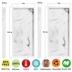 2 Packs Silicone Bathroom Vanity Tray Large 11.8" ＆ Large 11.8" Set - Rectangle Shatterproof Flexible Bathroom Tray for Soap Dispenser, Tissues, Candles, Towel, Plant, Perfume Key - color: White 11.8" & 11.8"