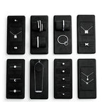 Oirlv Premium Black Microfiber Jewelry Display Tray Jewelry Display Set for Selling Small Jewelry Tray with 2 Pillow Bracelet Display Holder(TT07008) - size: 2 bracelet/bangle tray