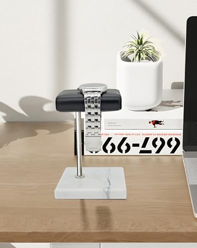 Watch Stand for Men Women Single, Watch Display Stand Holder, Single Watch Holder Watch Stand, Jewelry Stand, Black Marble Watch Stand Display for Watches, Bracelets, Watch Accessory - color: White