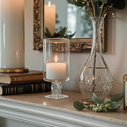 3 Pcs Wedding Glass Candle Holder - 6" 8" 9" Clear Hurricane Stemmed Terrarium Pillar Candle Floating Tealights Flower Vase Centerpiece Holiday Decoration for Home Party