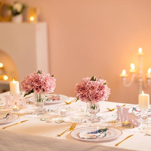 Glasseam Glass Vases for Decor, Small Compote Vase Set of 3, Ribbed Flower Vases for Centerpieces, Fluted Clear Crystal Pedestal Vase for Wedding Table Decorations, 5.7in - size: Small