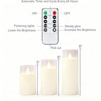 Homemory Ivory Flickering Flameless Candles, Battery Operated Acrylic LED Pillar Candles with Remote Control and Timer, Set of 9 - color: Ivory, 9Pack