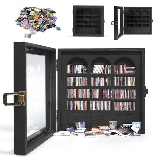 Anxiety Bookshelf – Mini Books Display for Stress Relief and Fun Decor, Perfect Decorative Miniature Library for Book Lovers, Ideal for Home Decor, Office Décor, and Thoughtful Gift - Black - color: Black