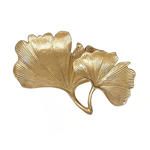 Small Leaf Shaped Trinket Dish, Decorative Gold Jewelry Dish Tray, Ring Hodler Dish Jewelry Organizer - color: 2-Tier Ginkgo