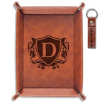 INNObeta Initial Valet Tray, Desktop Storage Organizer, PU Leather Bedside Tray Key Coin Holder, Personalised Gifts for Men, Birthday, Christmas, Letter D - color: Initial D