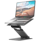 Nulaxy Height Adjustable Laptop Stand for Desk, Dual Foldable Aluminum Computer Riser, Pull Out Design Ergonomic Sit to Notebook Holder Convertor, Compatible with All 10-17" Laptops, Tablets, Gray - color: A-Gray