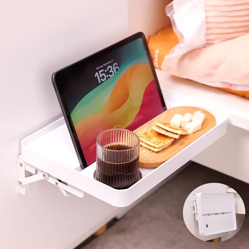 KIWIFOTOS 12.9" Floating Bedside Shelf for Bed Foldable Wall Mounted Shelf Adhesive Tablet Phone Storage Organiser for Bedroom Nursery Dorm Living Room - color: Wall Mounted Shelves 12.9", size: 12.91 x 9.25 x 1.18"