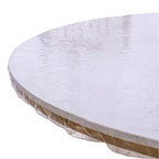 Walrus Clear Round Vinyl Fitted Tablecloth Waterproof Oilcloth Heavy Duty Elasticized Table Cover Elastic Edge Design Plastic Tablecloth Protector for Round Table - size: 66" (Round)