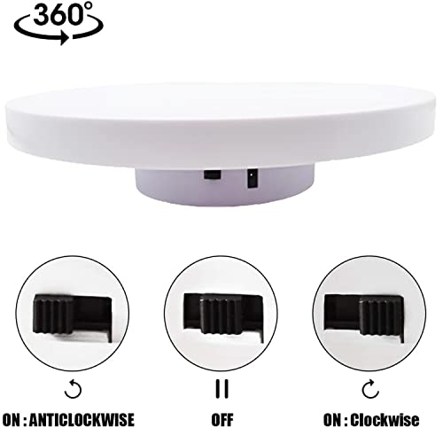 Funvalley Surperfect 9.8 Inches Electric Motorized Rotating Turntable Display Stand, USB Automatic Turntable Table for 360 Degree Products Display