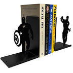 Superhero Bookends | Decorative Bookends for Shelves | Non-Skid Book Holders for Shelves, Table | Unique Home/Office Decor | Heavy Bookends| Metal Book Ends| 7x5.5x4 Inches Each - size: 7 x 5.5 x 4 inches | 2.5 pounds