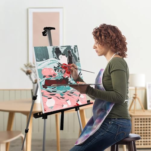 RRFTOK Art Painting Artist Easel Stand,Aluminum Metal Tripod Adjustable Easels for Painter Canvases Height from 17 to 66 Inch - Carry Bag for Table-Top/Floor Drawing and Displaying 2-Pack. - style: 66S 2pack