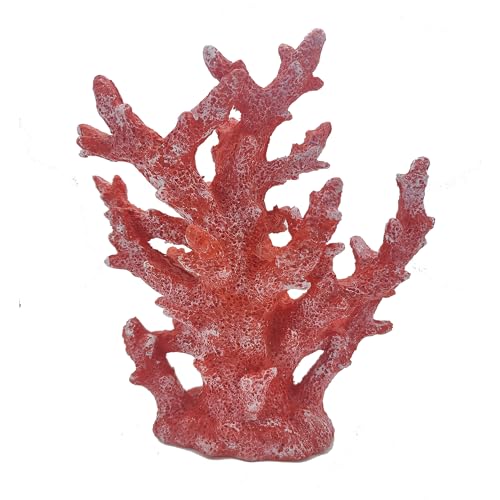 Etlemonde Beach Coastal Decor Coral Reef Home Decor Coral Statue Sculpture Home,Desk,Bathroom,Desktop Shelf Statue,Marine Themed Gifts - color: Red Coral