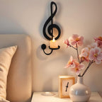 Candle Sconces Wall Musical Note Sconces Decor Wall Mounted Metal Candle Holders with Foldable Tray ZAYHENYOO for Music Lovers, Music Room, Christmas As A Gift(1, L-A) - size: 10.23 inches