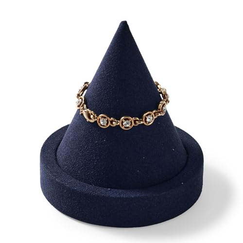 Microfiber Single Bracelet Bangle Display Stand Jewelry Bracelet Bangle Cone Display for Selling(Blue) - color: Blue