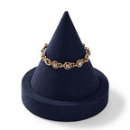 Microfiber Single Bracelet Bangle Display Stand Jewelry Bracelet Bangle Cone Display for Selling(Blue) - color: Blue