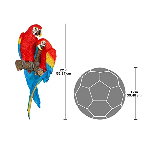 Design Toscano Tropical Scarlet Macaws Wall Sculpture - style: Tropical Scarlet Macaws