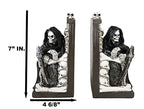 Ebros Gift Gothic Grim Reaper Dark Lord Sitting On Skulls and Skeleton Bones Thrones Pair of Bookends Statue 7" Tall Bibliography Macabre Ossuary Figurine As Halloween Decor