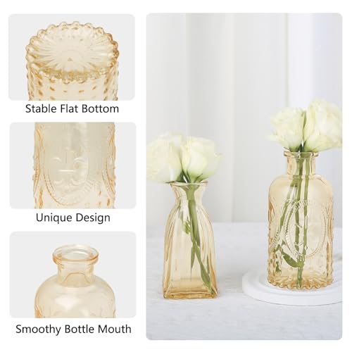 RUCKACE Bud Vases in Bulk 22 Gold Glass Small Vases Flower Vase for Centerpiece Table Wedding Decorations Home Decor Party - style: Gold 22 Pack