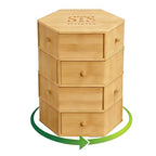 360° Rotatable Bamboo Desktop Organizer, Large Capacity Cosmetic & Jewelry Storage for Makeup Serum, Diamond, Easy Setup No Assembly (9)