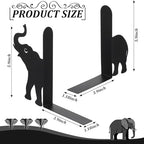 Geelin Elephant Metal Bookends Set of 2 Styles Book Ends for Shelves Bookshelf Home Office Desk Bookshelf Decor Gift for Elephant Lovers and Reading Enthusiasts - style: Elephant