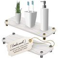 Stone Drying Tray - Diatomite Sink Caddy Kitchen Sink Organizer - Water Absorbing Bathroom Counter Mat - Absorbent Kitchen Soap Tray (White w Silver & Gold feet) - color: White & Silver