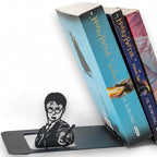 Renovatio Black Metal Bookend – Cute, Unique, Geeky Decor for Home, Office & Kids Room – Heavy Duty, Non-Slip Minimalist Bookends for Shelves – Wizard - style: Wizard
