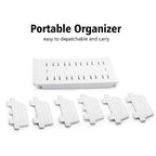 Adjustable Universal Cell Phone Dock Stand Holder, Tablet Organizer Multi Device Desktop Stand for iPhone Samsung Galaxy Google Nexus Kindle - No Charging Port (White) - color: White