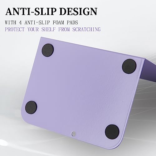 Metal Book Ends Bookend for Shelves Book Holder - color: Purple