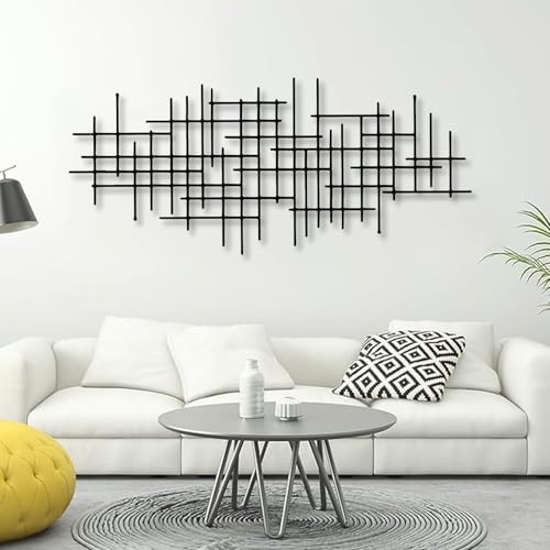 OZF Metal Geometric Line Wall Art, Modern Minimalist Abstract Metal Line Art Wall Decor for Living Room Bedroom Office Kitchen Dining Room (White, 35 x 16 in | 90 x 40cm) - color: White, size: 35L"x16W"