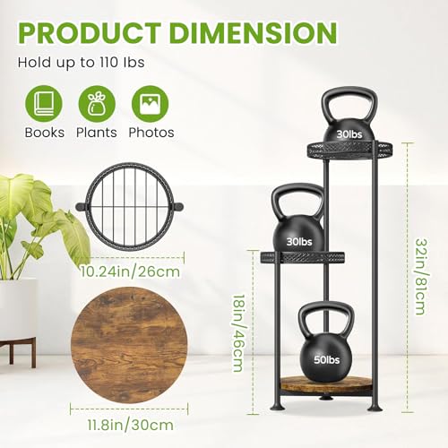 3 Tier Large Plant Stand Indoor Outdoor Clearance 10in Wide Metal Wood Plant Stand for Multiple Plants Black Tall Narrow Plants Display Organizer for Corner Living Room Porch Patio Garden Office