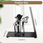 Master Yoda Force Metal Bookend, Black Metal Bookend,Double-Sided Yoda Pattern, Creative Gift for Star War Lovers,Decor for Home, Office & Kids Room (Master)