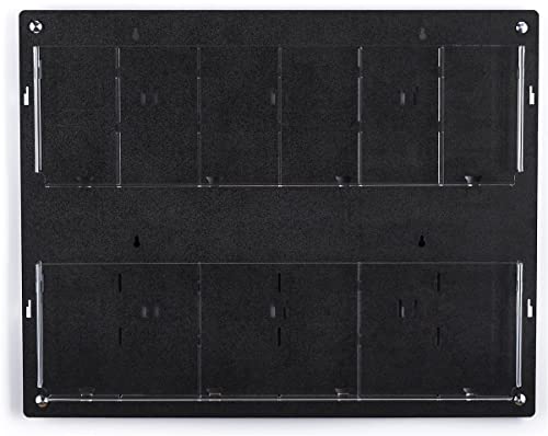 Displays2go Tiered Brochure Rack for Wall, 6-12 Adjustable Pockets, Frameless Acrylic - Black (2RP6BLK) - color: Black, size: 6 Pockets