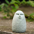 Cute Stone Primitive Man Figurine: Funny Stoneman Statue for Outdoor Decor, Carving Face Garden Home Decoration Fish Tank Ornament - Stone Man A - style: Stone Man A
