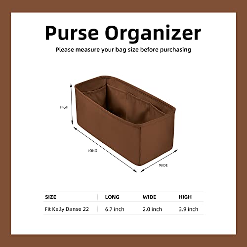 DGAZ Silk Purse Organizer Insert For Hermes Kelly Danse 22 bag，Silky Smooth Bag Organizer，Luxury Handbag & Tote Shaper（Gold，22） - color: Gold