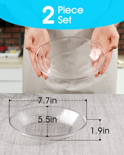 NUTRIUPS 2 Pack Small Tempered Glass Serving Plates, 7.7 x 5.5inch Oval Glass Dinner Plates, Small Salad Plates Set of 2, Glass Side Dishes, Mini Serving Trays - size: Small