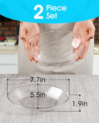 NUTRIUPS 2 Pack Small Tempered Glass Serving Plates, 7.7 x 5.5inch Oval Glass Dinner Plates, Small Salad Plates Set of 2, Glass Side Dishes, Mini Serving Trays - size: Small