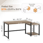 FOLUBAN 63 Inch Large Computer Desk with Printer Space & PC Tower Stand, Modern Wood Home Office Desk Workstation with Storage Shelves, Writing Study Gaming Table, Rustic Oak - color: Oak