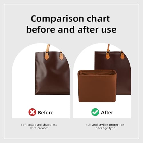 DGAZ Silk Purse Organizer Insert For LV Sac Plat Mini/BB/Medium bag，Silky Smooth Bag Organizer，Luxury Handbag & Tote Shaper(Gold,Medium) - color: Gold, size: Medium