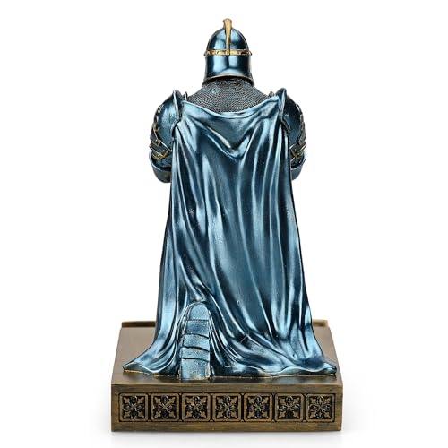 King's Guard Watch Display Stand Eyeglass Jewelry Bracelet Necklace Holder Trays Towers Resin Pen Holder Warrior Knight Mobile Phone Stand for Office & Home (Blue) - color: Blue