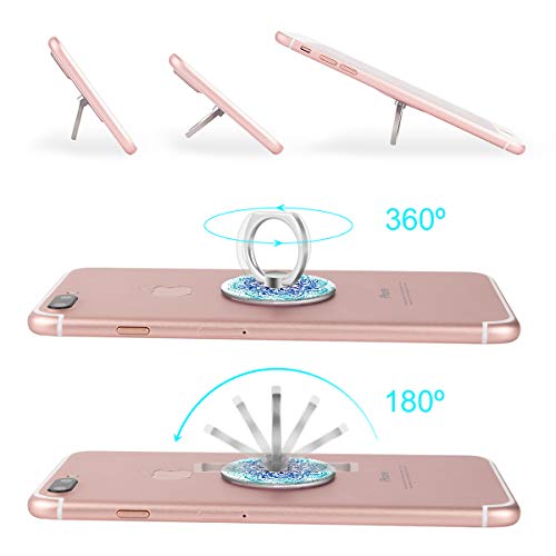 Bonoma Phone Ring Stand Holder, 3-Pack 360 Degree Rotation Universal Finger Ring Stand Compatible with Smartphones and Tablets Mandala - color: Mandala